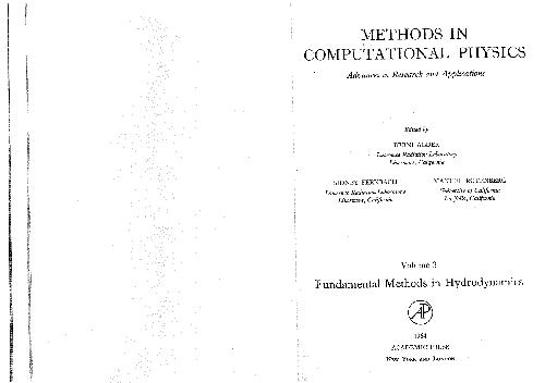 دانلود نسخه کامل کتاب Methods in Computational Physics. Fundamental Methods in Hydrodynamics