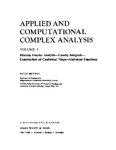 دانلود نسخه کامل کتاب Applied & Computational Complex Analysis