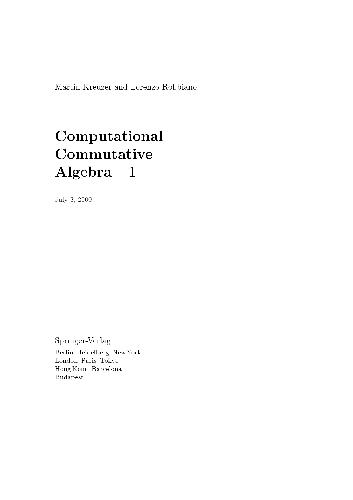 دانلود نسخه کامل کتاب Computational Commutative Algebra