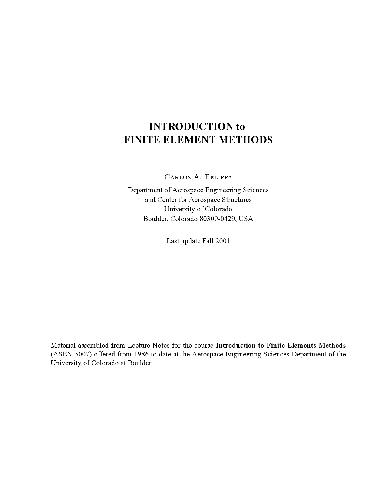 دانلود نسخه کامل کتاب Introduction to finite element methods