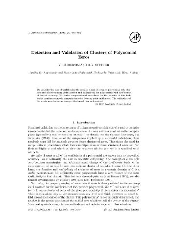دانلود نسخه کامل کتاب Detection and validation of clusters of polynomial zeros