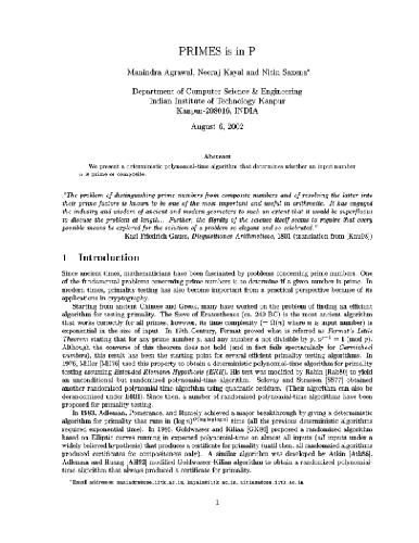 دانلود نسخه کامل کتاب A polynomial-time primality test