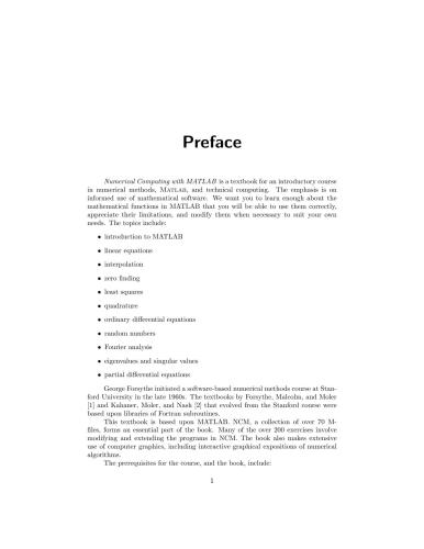 دانلود نسخه کامل کتاب Numerical Computing with MATLAB