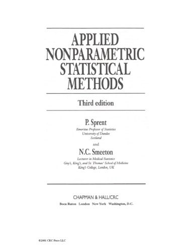 دانلود نسخه کامل کتاب Applied Nonparametric Statistical Methods