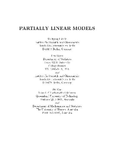 دانلود نسخه کامل کتاب Partially linear models of parameter estimation