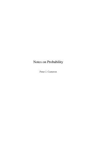 دانلود نسخه کامل کتاب Notes on Probability [Lecture notes]