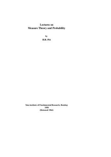 دانلود نسخه کامل کتاب Lectures on Measure Theory and Probability
