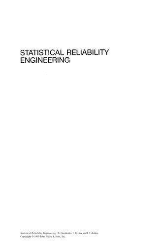 دانلود نسخه کامل کتاب Statistical Reliability Engineering