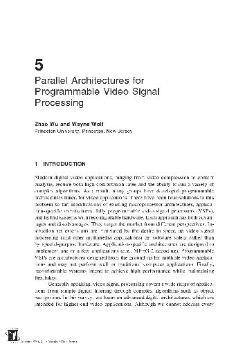 دانلود نسخه کامل کتاب Parallel Architectures for Programmable Video Signal Processing