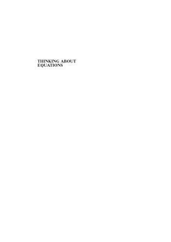 دانلود نسخه کامل کتاب Thinking About Equations: A Practical Guide for Developing Mathematical Intuition in the Physical Sciences and Engineering