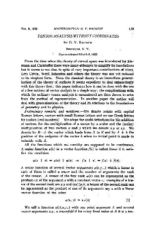 دانلود نسخه کامل کتاب Tensor Analysis Without Coordinates