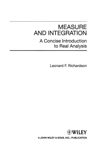 دانلود نسخه کامل کتاب Measure and integration: A concise introduction to real analysis