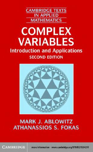 دانلود نسخه کامل کتاب Complex variables: introduction and applications