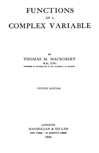 دانلود نسخه کامل کتاب Functions of a complex variable