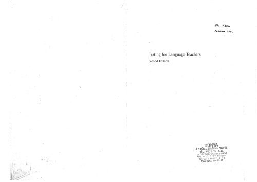 دانلود نسخه کامل کتاب Testing for Language Teachers