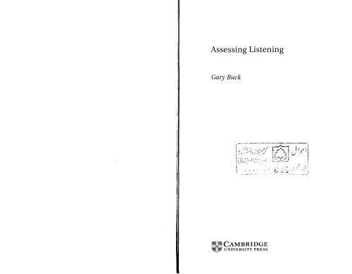دانلود نسخه کامل کتاب Assessing Listening (Cambridge Language Assessment)