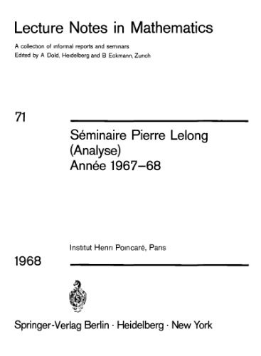 دانلود نسخه کامل کتاب Seminaire Pierre Lelong (Analyse) Annee 1967-68