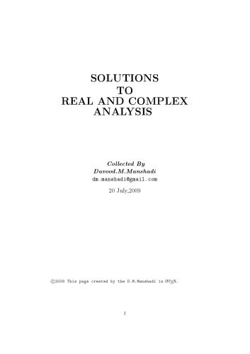 دانلود نسخه کامل کتاب Solutions to real and complex analysis