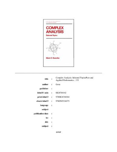 دانلود نسخه کامل کتاب Complex analysis