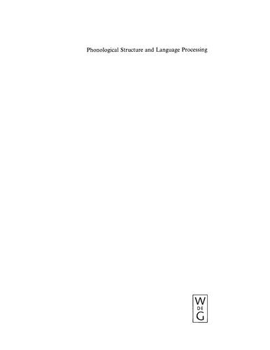 دانلود نسخه کامل کتاب Phonological structure and language processing: Cross-linguistic studies