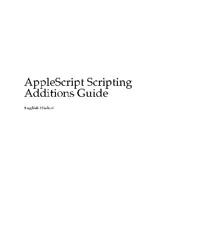 دانلود نسخه کامل کتاب AppleScript Scripting Additions Guide: English Dialect