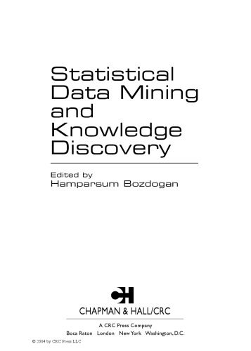 دانلود نسخه کامل کتاب Statistical Data Mining & Knowledge Discovery