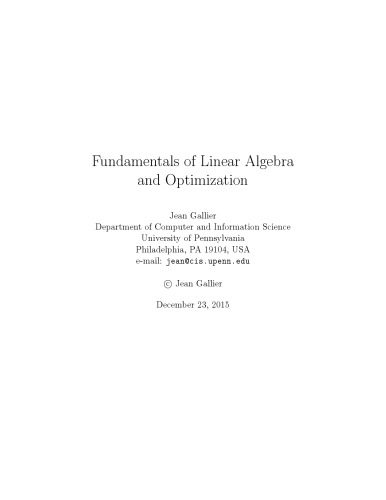 دانلود نسخه کامل کتاب Fundamentals of Linear Algebra and Optimization [Lecture notes]