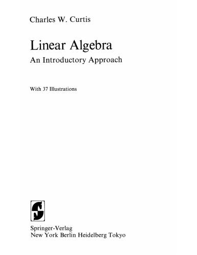 دانلود نسخه کامل کتاب Linear Algebra: An Introductory Approach
