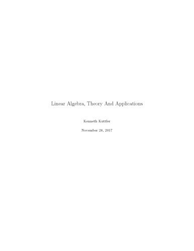 دانلود نسخه کامل کتاب Linear Algebra, Theory And Applications