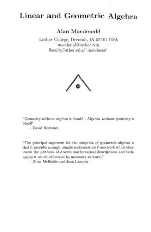 دانلود کتاب Linear and Geometric Algebra (Geometric Algebra & Calculus)