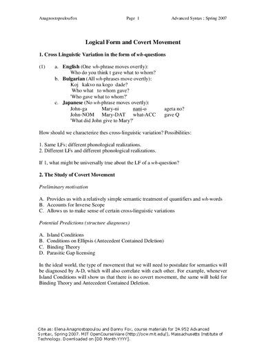 دانلود نسخه کامل کتاب Advanced Syntax: Lecture Notes