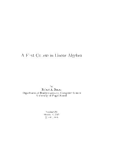 دانلود نسخه کامل کتاب A First Course in Linear Algebra