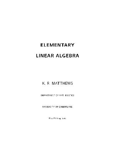 دانلود نسخه کامل کتاب Elementary Linear Algebra