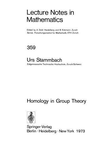 دانلود نسخه کامل کتاب Homology in Group Theory