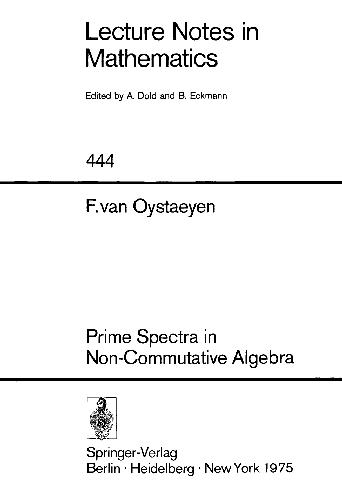 دانلود نسخه کامل کتاب Prime Spectra in Non-Communicative Algebra