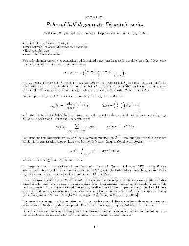 دانلود نسخه کامل کتاب Poles of half-degenerate Eisenstein series (2006)(en)(9s)