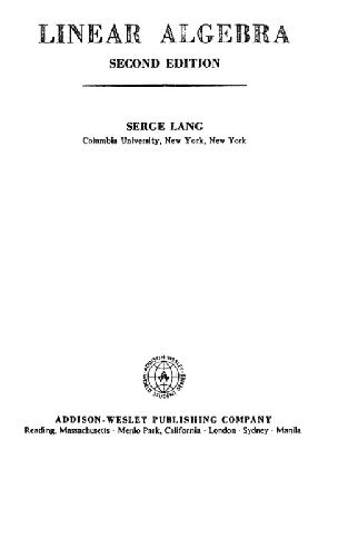 دانلود نسخه کامل کتاب Linear Algebra Second Edition