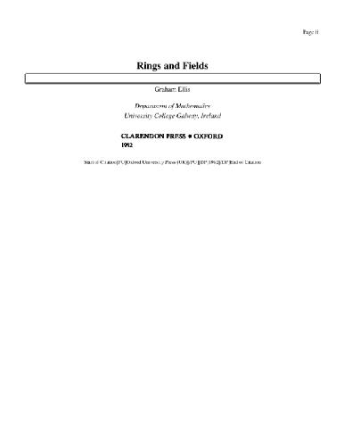 دانلود نسخه کامل کتاب Rings and Fields