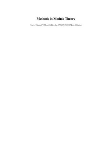 دانلود نسخه کامل کتاب Methods in module theory