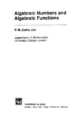 دانلود نسخه کامل کتاب Algebraic Numbers and Algebraic Functions