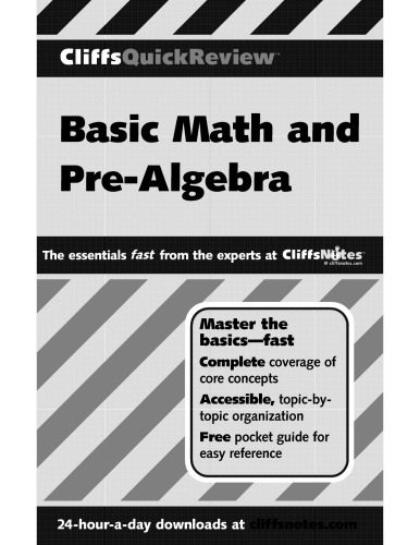 دانلود نسخه کامل کتاب Basic Math and Pre-Algebra. Cliffs Quick Review