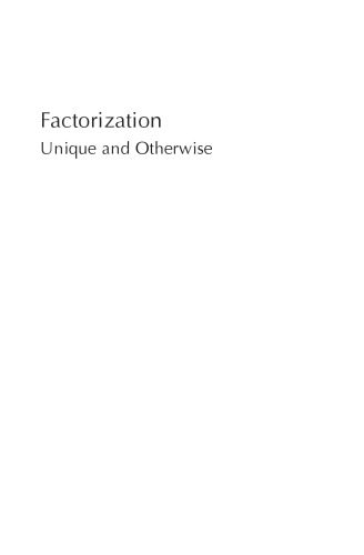 دانلود نسخه کامل کتاب Factorization: Unique and Otherwise