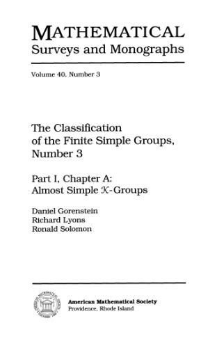 دانلود نسخه کامل کتاب The Classification of the Finite Simple Groups 3. Part I, Chapter A: Almost Simple K-Groups