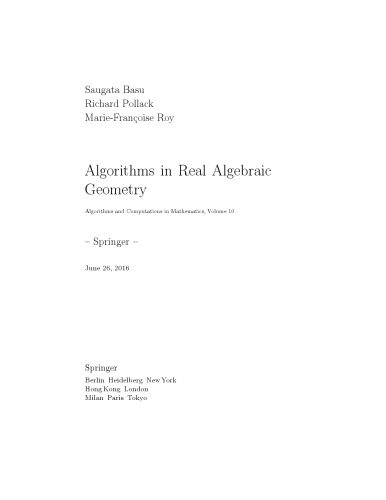 دانلود نسخه کامل کتاب Algorithms in Real Algebraic Geometry