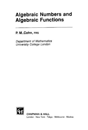 دانلود نسخه کامل کتاب Algebraic numbers and algebraic functions