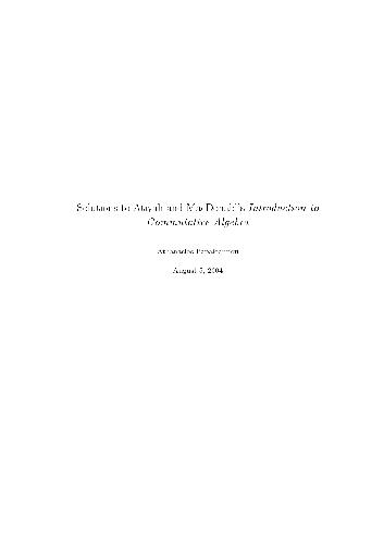 دانلود نسخه کامل کتاب Solutions to Atiyah and MacDonald’s Introduction to Commutative Algebra