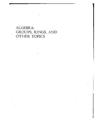 دانلود نسخه کامل کتاب Algebra: Groups, Rings and Other Topics