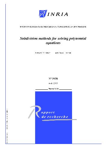 دانلود نسخه کامل کتاب Subdivision methods for solving polynomial equations