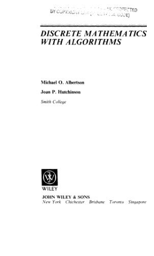 دانلود نسخه کامل کتاب Discrete mathematics with algorithms