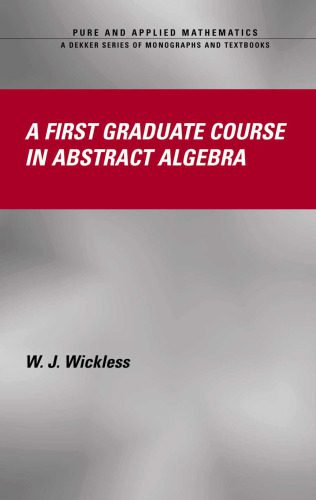 دانلود نسخه کامل کتاب A first graduate course in abstract algebra